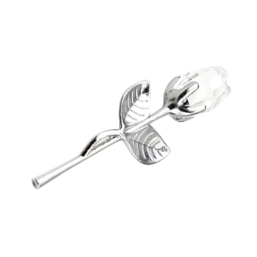 Cabilock Silberner Kristallrose mit filigranem Griff Blumige Figurine für Heimdekoration Edles Geschenk für Geburtstag und Valentinstag Glatte Oberfläche Transparente Glasverzierung Cabilock Silberner Kristallrose mit filigranem Griff Blumige Figurine für Heimdekoration Edles Geschenk für Geburtstag und Valentinstag Glatte Oberfläche Transparente Glasverzierung von Cabilock