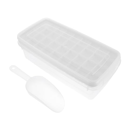 Cabilock Silikon Eiswürfelform mit Deckel Fächer Große Eiswürfelschale Wiederverwendbar Stapelbar Bpa frei für Getränke Cocktails Gefrierschrank Zuhause von Cabilock
