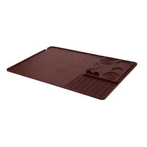 Cabilock Silikon Kaffee Station Matte Große Hitzebeständige Rutschfeste Arbeitsplattenmatte mit Abnehmbarem Tamper und Trocknungs Pad für Kaffeemaschine und Geschirrständer von Cabilock