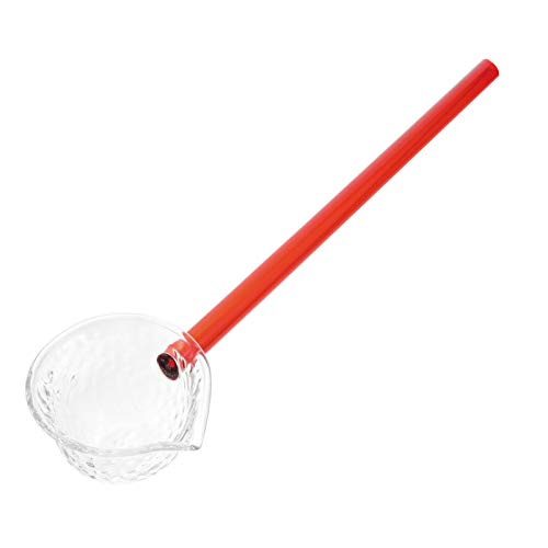 Cabilock Silikonspatel Punch Bowl- Kelle Glas Teel?ffel Japanischen Tee L?ffel Kristall Klar Tee So?e Sevring L?ffel Besteck mit Griff Tee Ware Zubeh?r (Rot) Glas So?e Kelle von Cabilock