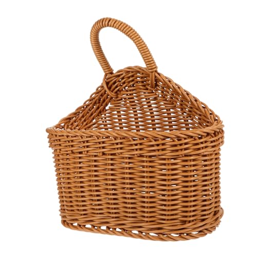 Cabilock Spielzeug Rustikale Brotbox 3Er- Pack Gewebter H?ngender Obstkorb Gewebter Gemüsehalter H?ngender Rattan- Beh?lterkorb Wandaufbewahrung Holz Gemüsekorb Servietten Für Besteck von Cabilock