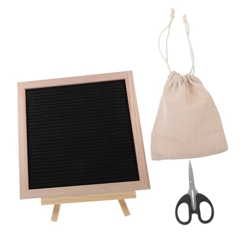 Cabilock Square Letter Board mit DIY Buchstaben Stehendes Memo Board aus Filz mit Holzständer Wiederverwendbar Desktop Schreibbrett für Party Büro und Dekoration von Cabilock
