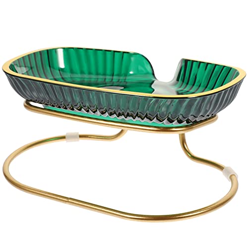 Cabilock Ständer Bar Abtropfhalter Organizer Selbstversorger Küche Ablaufzubehör mit Tablett Theke Kunststoff für Grün Goldenen Auslauf & Dekoratives Geschirrregal Abtropfen Schwammschoner von Cabilock