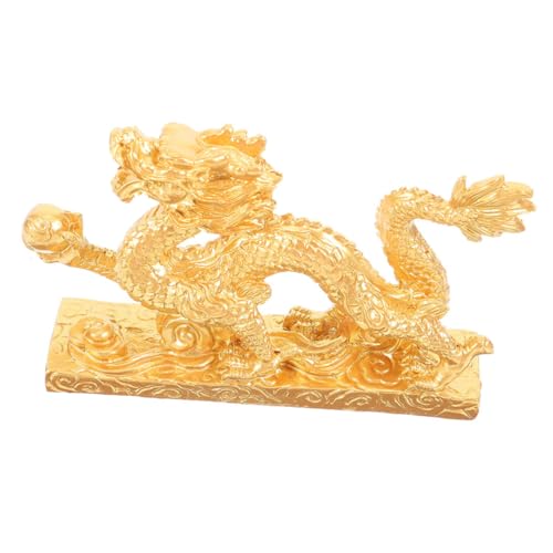 Cabilock Resin Drache Statue Vintage Dragon Figurine für Indoor Desktop Chinesische Drachen Skulptur Glücksbringer für Zuhause Büro und Restaurants Handgefertigte Deko von Cabilock