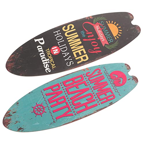 Cabilock Rustikales Surfbrettschild Aus Holz 2 Stück Wanddekoration Stranddekoration von Cabilock