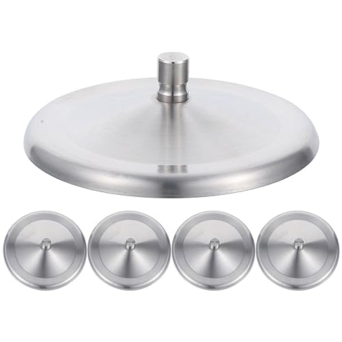 Cabilock Tassendeckel Edelstahl Becher Abdeckung 5 Stücke Becherdeckel Wiederverwendbar Tassenabdeckung Anti Staub Glasabdeckung Ersatzdeckel für Kaffeetasse Bierkrug Weinglas Trinkgläser 9.5 cm von Cabilock