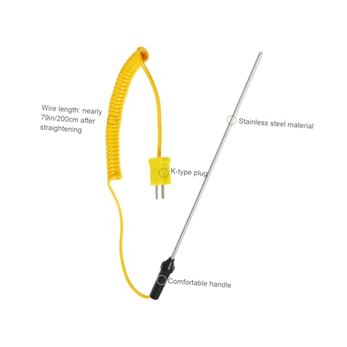 Cabilock Thermoelement Edelstahl Thermocouple Sonde Handlich Hochtemperatur Temperaturfühler Temperatur Sensor Industrie Messung von Cabilock