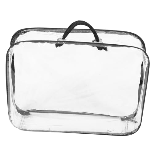 Cabilock Transparente PVC Aufbewahrungstasche mit Griff Großer Organizer und Umzugsbeutel Leicht Robust Vielseitig für Kleidung Decken Bücher und Reisegebrauch Design von Cabilock