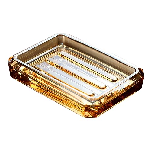 Cabilock Transparente Seifenkiste Badewannenablage Golddekor Vintage Seifenschale Für Die Dusche Spülschwammhalter Terrarium- Dekorative Seifenschale Vintage- Glas Klein Bernstein Cabilock Transparente Seifenkiste Badewannenablage Golddekor Vintage Seifenschale Für Die Dusche Spülschwammhalter Terrarium- Dekorative Seifenschale Vintage- Glas Klein Bernstein von Cabilock