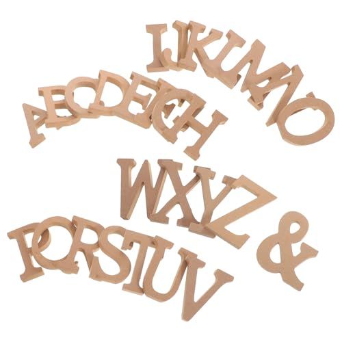 Cabilock Unbehandelte Holzbuchstaben Blanko Buchstaben zum Basteln DIY Individualisierbare Holzbuchstaben für Hausdekoration Kinderzimmer Wandkunst von Cabilock