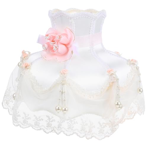 Cabilock Vintage Beaded Lampenschirm im Französischen Prinzessinnen Stil mit Fransen Romantischer Stofflampenschirm für Tischlampen und Pendelleuchten Einfache Clip Befestigung von Cabilock