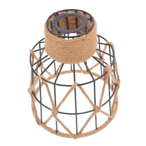 Cabilock Vintage Boho Lampenschirm aus Metall mit Robustem Drahtkäfig Rustikale Industrielle Pendelleuchte mit Fassung Dekorative Hanfseil Umwicklung für Bar und Esszimmer Warmes Cabilock Vintage Boho Lampenschirm aus Metall mit Robustem Drahtkäfig Rustikale Industrielle Pendelleuchte mit Fassung Dekorative Hanfseil Umwicklung für Bar und Esszimmer Warmes von Cabilock