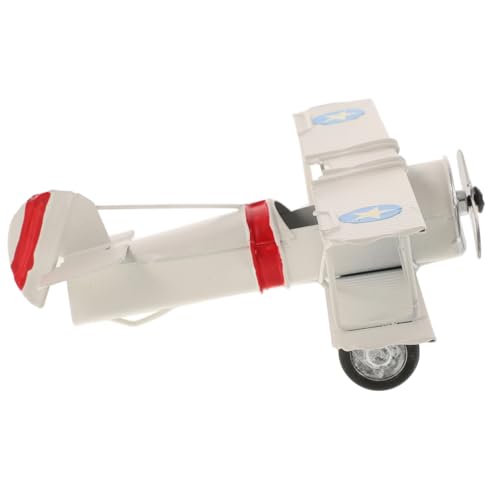 Cabilock Vintage Flugzeug Retro Flugzeug Modell Ornament für Schreibtisch Deko für Wohnzimmer Schlafzimmer und Büro Weißer Fünf Sterne von Cabilock