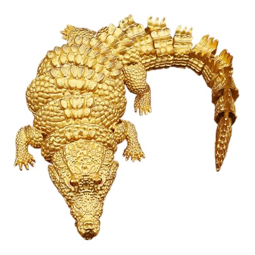 Cabilock Vintage Goldene Alligator-Figur mit Beweglichen Gelenken Kreative Metallskulptur als Dekoratives Glücksbringer für Bücherregal Wohnzimmer und Teezeremonie Stilvolles Cabilock Vintage Goldene Alligator-Figur mit Beweglichen Gelenken Kreative Metallskulptur als Dekoratives Glücksbringer für Bücherregal Wohnzimmer und Teezeremonie Stilvolles von Cabilock
