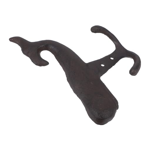 Cabilock Vintage Gusseisen Wandhaken Türhaken Garderobenhaken für Schlüssel Handtücher Taschen Robuster Dekorativer Haken für Flur Bad Eingang in Braun Schwarz von Cabilock