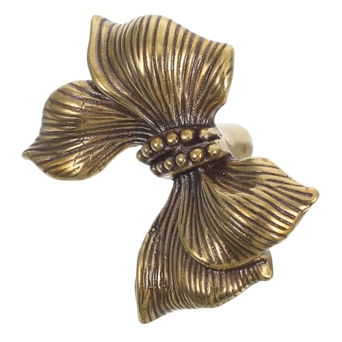 Cabilock Vintage Messing Bowknot Möbelknopf Dekorativer Schubladengriff in Schleifenform Einfacher Einbau Geeignet für Kleiderschrank Kommode Küchenschrank und Möbel Stilvoller Beschlag von Cabilock