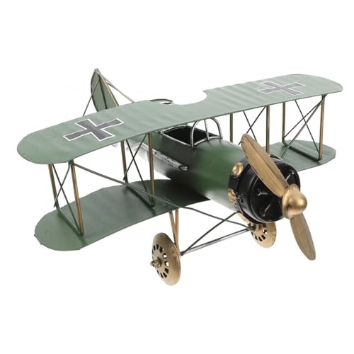 Cabilock Vintage Metall Flugzeug Modell mit Stabiler Struktur Dekoratives Eisen Flugzeug Ornament für Büro und Wohnzimmer als Geschenk für Flugzeugfans und Sammler von Cabilock
