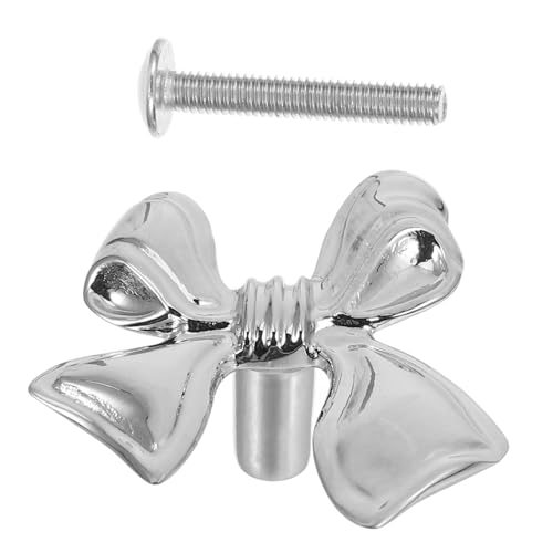 Cabilock Vintage Schrankknopf Silber Metall Dresser Pulls mit Schleifenform Eleganter Retro Möbelgriff für Kommode Schrank Küchenschrank und Kleiderschrank Einfache Montage Vielseitig von Cabilock