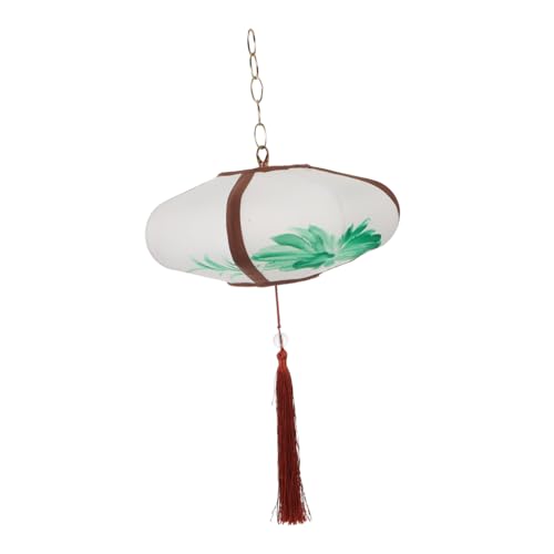Cabilock Vintage Stofflampenschirm Ufo Pendelleuchte Asiatischer Stil Stabile Struktur Einfach zu Montieren Dekorative Hängelampe für Restaurants Wohnzimmer und Flur Weißer Lampenschirm von Cabilock