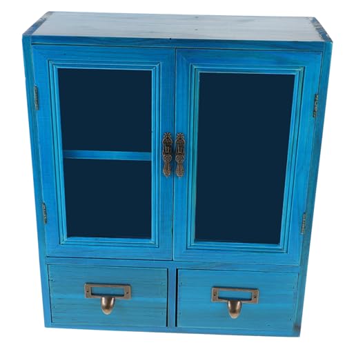 Cabilock Vintage Wandregal Holzschrank mit Doppeltüren Funktionale Aufbewahrung für Schlafzimmer Wohnzimmer und Bad Robustes Design für Schmuck und Kleine Gegenstände von Cabilock
