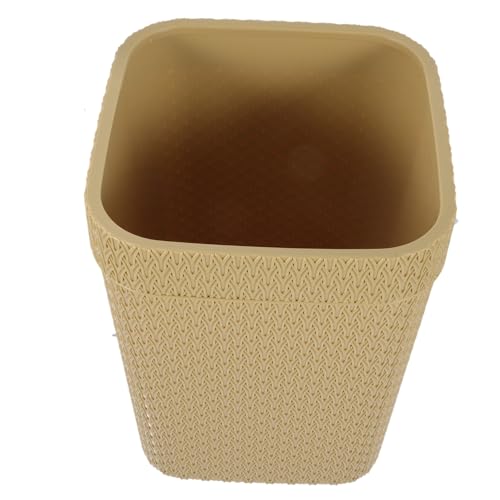 Cabilock Wäschekorb Gelb Retro Stil Dekorativer Abfalleimer Ohne Deckel Kunststoff Geflochtene Aufbewahrungsbox Für Küche Wohnzimmer Büro von Cabilock