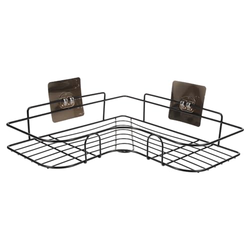 Cabilock Wandmontiertes Eckregal aus Metall Praktischer Organizer für Badezimmer Küche und Schlafzimmer zur Aufbewahrung von Toilettenartikeln und Design für Modernen Schwarz Platzsparend von Cabilock