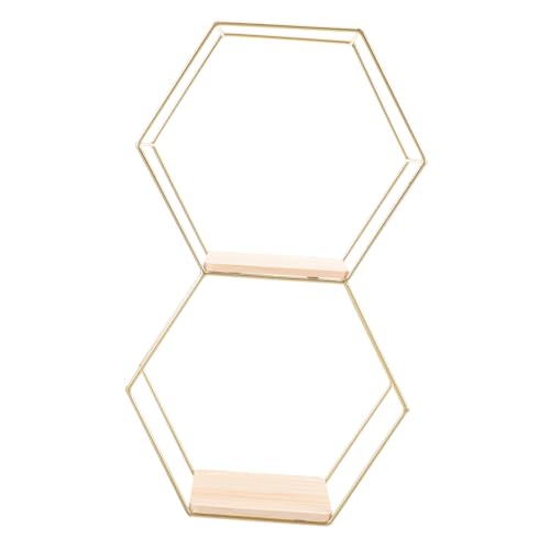 Cabilock 1stücke Hexagon Wandregal Aus Gold Dekoratives Schwebendes Regal Für Pflanzen Und Accessoires Modernes Ästhetisches Wanddekor Für Wohnzimmer Schlafzimmer Und Küche von Cabilock