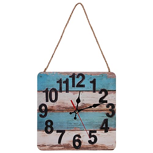 Cabilock Wanduhr Mediterranen Stil Vintage Hängende Uhr mit Seil Nautische Deko Strand Meer Thema Wandbehang Wohnkultur für Zuhause Buro Deko von Cabilock