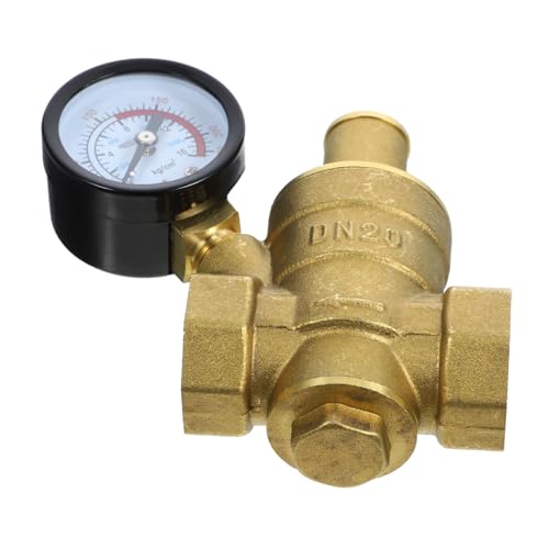 Cabilock Wasser Druckminderer Messing mit Manometer Einstellbarer Wasser Druckregler für Bewässerung und Hauswasserleitung Robuste Druckkontrolle und Echtzeitdruckanzeige von Cabilock