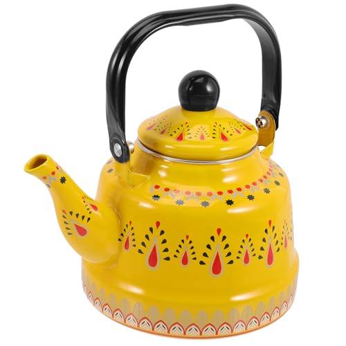 Emaillierter Wasserkessel Retro mit Großem Ausguss Praktischer Wasserkocher für Induktions Gasherde Bequemer Griff Leicht zu Reinigen für Teeliebhaber und Kaffeegenuss von Cabilock