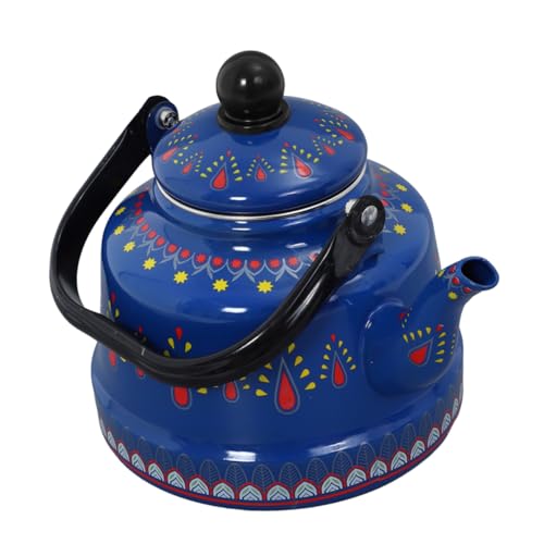 Cabilock Teekessel Für Den Herd Vintage-emaille-wasserkocher Zum Kochen Von Wasser Retro-wasserkocher Mit Griff 1 7 L Fassungsvermögen Küchenteekanne von Cabilock
