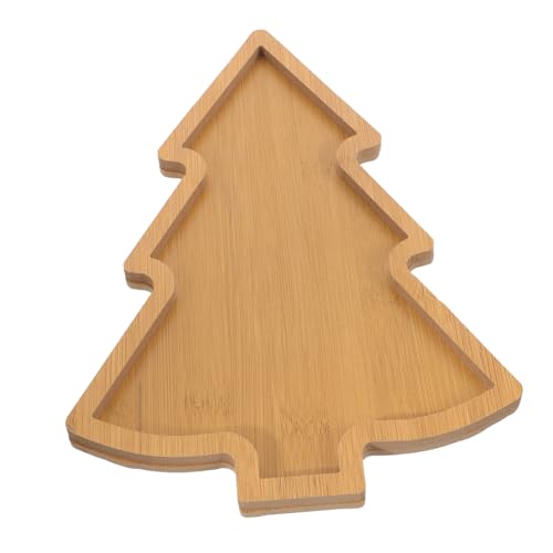 Cabilock Weihnachtsbaumtablett Partyteller in Weihnachtsbaumform Weihnachtstafel Weihnachtsbaumgeschirr weihnachtliche tischdeko weihnachtstischdeko Gewürzgericht Holzplatte hölzern von Cabilock