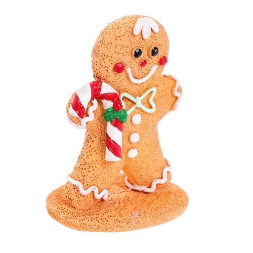 Cabilock Weihnachtsdeko Figur Lebkuchenmann Miniatur Tischdeko Resin Weihnachtsdekoration für Party und Heimfest Niedlicher Gingerbread Man für Festliche Xmas Stimmung von Cabilock