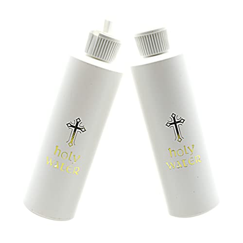 Cabilock Weihwasser Flasche Holy Water Bottle Kleine Weihwasserflaschen 2 Stücke Ostern Deko Katholizismus Jesus Kreuz Kirche Exorzismus Geschenk Kunststoffflaschen Taufgeschenk von Cabilock