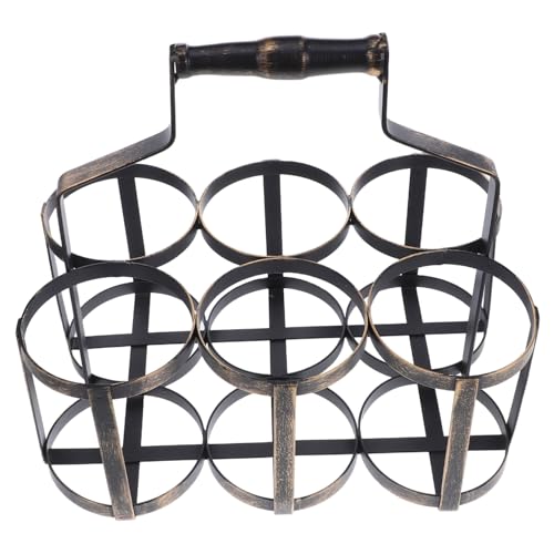 Cabilock Weinhalterkorb Aus Eisen Weinhalterkorb Für Die Bar Bauernhaus Dekorativer Weinkorb Weinpräsentationsregal Aus Eisen Weinaufbewahrungsflaschenhalter Dekoratives von Cabilock