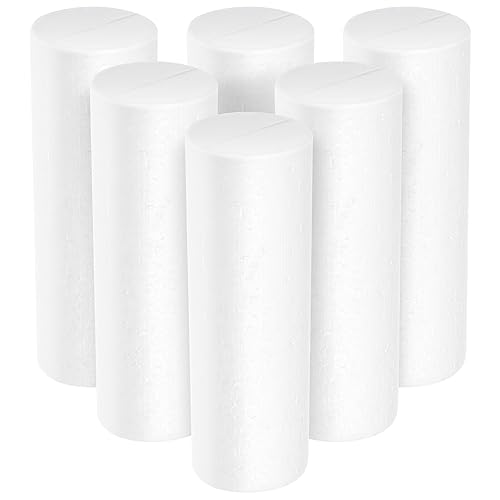 Cabilock Weiße Schaumstoffzylinder Form: Modellieren Basteln Styropor Styropor Zylinder Dekorieren Schnitzen Malen Zylinder Weihnachtsschmuck für Kunst- Bastelbedarf 15 * 5Cm 6St von Cabilock