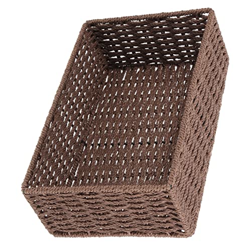 Cabilock Wickelkorb aus Papierseil Handgefertigter Aufbewahrungskorb für Schreibtisch Multifunktionale Organizer Box für Handtücher und Braun für Schlafzimmer und Wohnzimmer von Cabilock