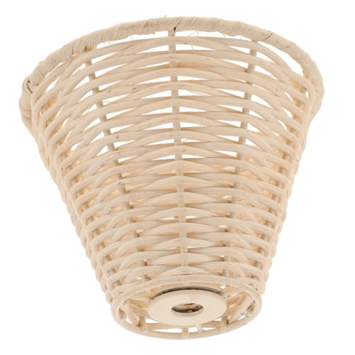 Cabilock Woven Rattan Lampenschirm Kleiner Boho Pendelleuchte für Wohnzimmer Schlafzimmer und Esszimmer Natürlicher und Eleganter Lampenschirm zur Verschönerung Ihrer Deckenleuchten von Cabilock