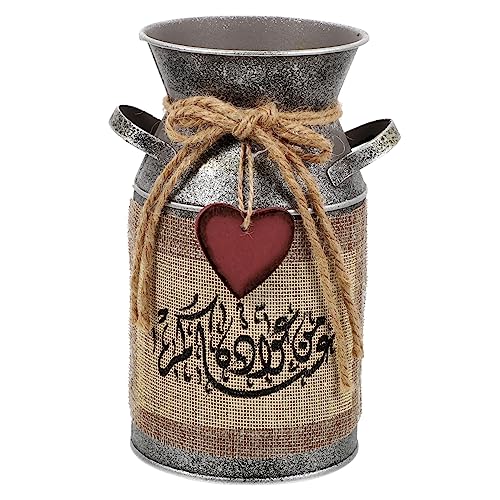 Retro-blumentopf Aus Metall Vintage-Stil Druckmuster Vase Eisenvase Für Den Garten Dekorativer Übertopf Für Zuhause von Cabilock