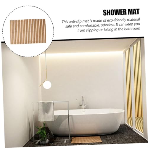 Cabilock rutschfeste Bambusmatte Naturstil Fußmatte für Bad Dusche und Eingangsbereich Hygienisch Feuchtigkeitsbeständig Vielseitig Einsetzbar Stilvolles Bambusdesign von Cabilock