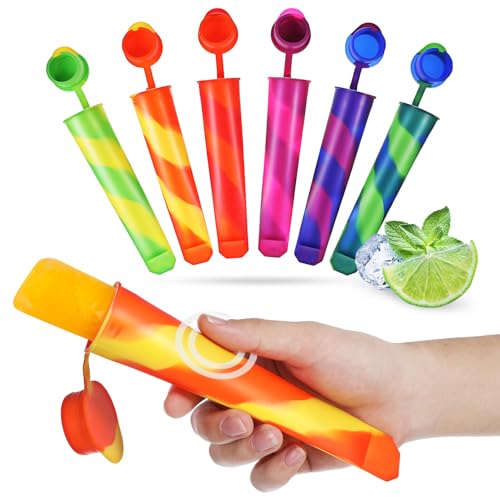 Eisformen Silikon Wiederverwendbare Eislutscher Formen: 12PCS Ice Lolly Molds mit Deckel Popsicle Ice Pop Silikonformen Popsicle Eisform für Wassereis Eisformen Silikon Wiederverwendbare Eislutscher Formen: 12PCS Ice Lolly Molds mit Deckel Popsicle Ice Pop Silikonformen Popsicle Eisform für Wassereis von Cabilock