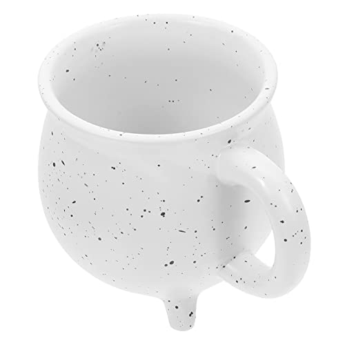 Stativ Kessel Tasse Weiß Dekor Kuchen Dekorieren Weiße Tasse Kaffeetassen Hexentrank Flaschen Halloween Tassen Wassertasse Keramiktasse Latte Tasse 3D Keramik Vintage Weiße Danksagungsgeschenk von Cabilock