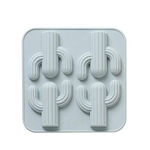 Wüste Kaktus Silikon Backform Eiswürfelschale Handgemachte Seife Puddingform (Blau) von Cabilock