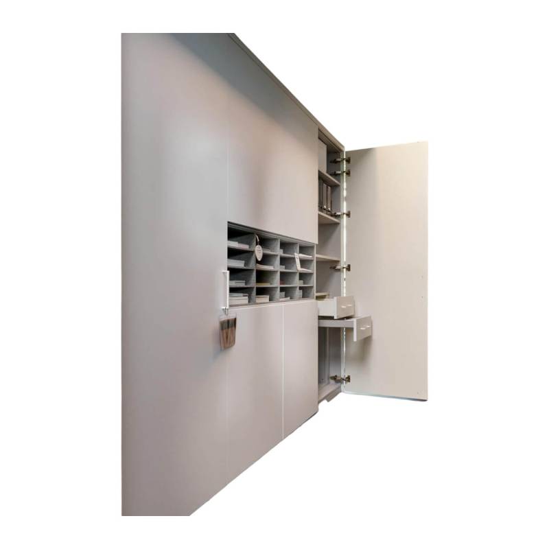 Schrank Giardo Drehtür Decor Grau Regaleinsatz Merino Grau Inklusive Rückwand von Cabinet
