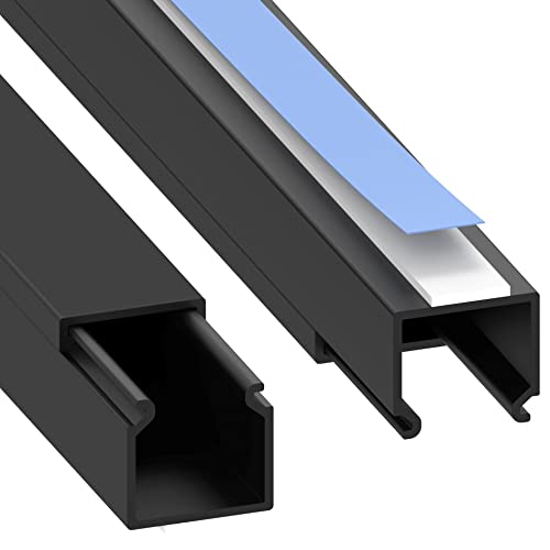 Habengut | Mini Kabelkanal Schwarz 15x15 mm – Flacher, Selbstklebender TV Kabelkanal für Wand & Gaming-Setup, ohne Bohren, 2X 1 m – Kabel verstecken, überstreichbares PVC von DHRJ