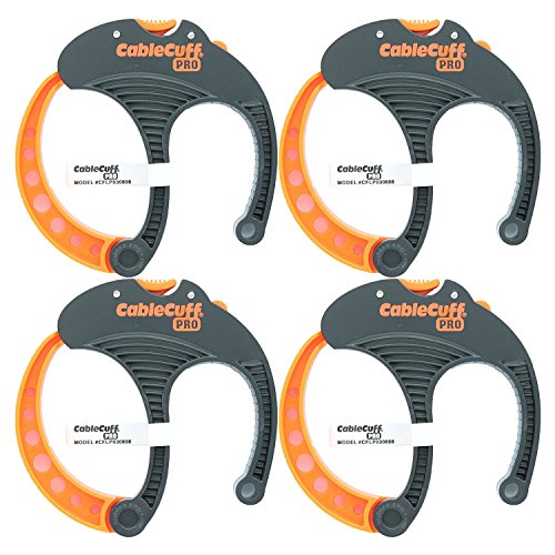 Cable Cuff PRO (4er Pack: 4x großer Durchmesser von 3 Zoll) Einstellbar, wiederverwendbar, Kabelbinder ersetzen für Verlängerungskabel oder Elektronik von Cable Cuff