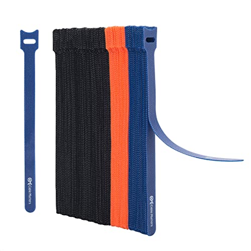 Cable Matters 100er-Pack wiederverwendbare Draht/Klett Kabelbinder 20 cm mit Kabelbinder Klett, 19 kg Zugfestigkeit - Kabelbinder Klettverschluss, Kabel Klettband in Schwarz, Blau und Orange. von Cable Matters