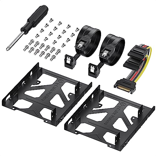Cable Matters 2er-Pack einbaurahmen SSD 2.5 auf 3.5 dual (SSD Adapter 2,5 auf 3,5) All-in-one-Kit in Schwarz – Kit enthält Halterung, Schrauben, Kabel und Schraubendreher Cable Matters 2er-Pack einbaurahmen SSD 2.5 auf 3.5 dual (SSD Adapter 2,5 auf 3,5) All-in-one-Kit in Schwarz – Kit enthält Halterung, Schrauben, Kabel und Schraubendreher von Cable Matters