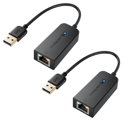 Cable Matters 2er-Pack USB Ethernet Adapter (USB Netzwerkadapter, LAN Adapter, Typ A auf RJ45) unterstützt 10/100 Mbps Ethernet Netzwerk in Schwarz von Cable Matters