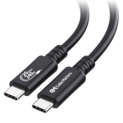 Cable Matters [USB-IF-zertfiziert] Langes 20 GBit/s USB 4 Kabel 2 m, mit 8K-Video, Laden mit 240 W, kompatibel mit Thunderbolt 4/Thunderbolt 3, für iPhone 15 Pro Max, MacBook, XPS, Surface Pro von Cable Matters